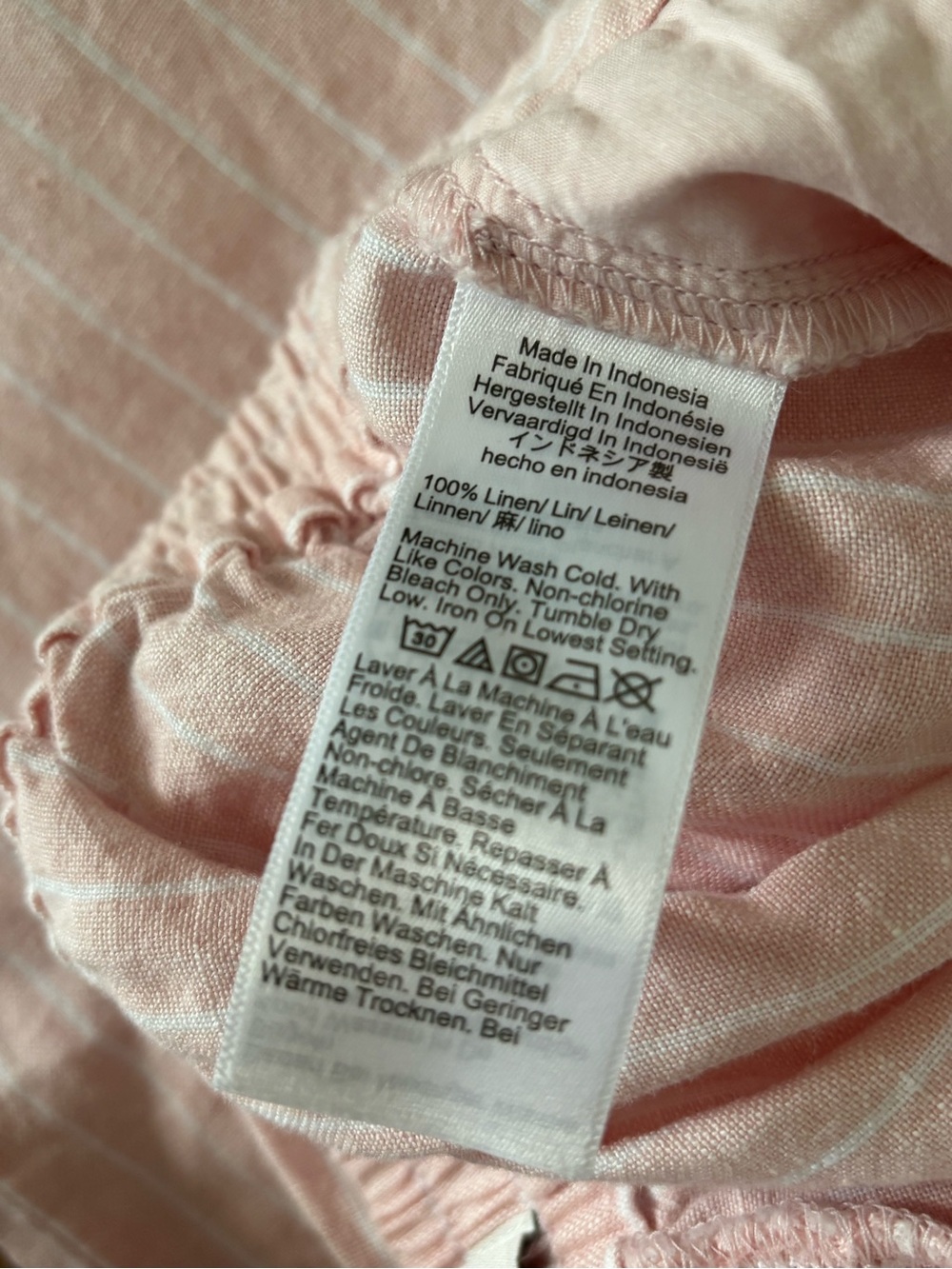 Madewell Easy Pull-on Pants in 100% Linen, Pink, Size M - Picture 11 of 11